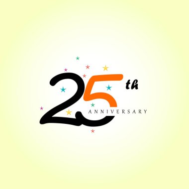 Gri arkaplanda 25 numara logosu