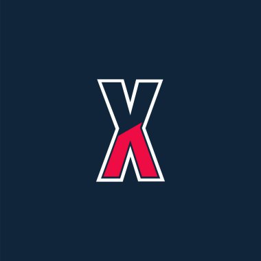 Şirket kimlik amblemi, vuruş stili, vektör illüstrasyonu için X büyük harf logo tasarım şablonları