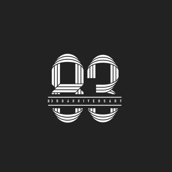 Chiffre Linéaire Vectoriel Numéro Anniversaire Logo Concept Sur Fond Sombre — Image vectorielle