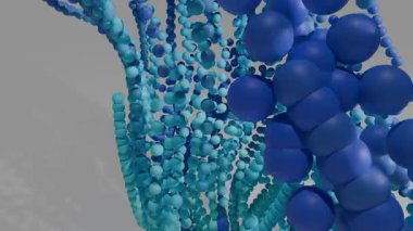 Mavi 3D Küre Şelale Canlandırması - Soyut Akan Parçacık Akımı Döngüsü