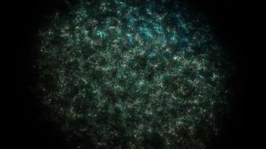 abstract background of shimmering, glowing particles forming a moving cloud. Ideal for projects related to technology, space, scientific discovery, or magical and ethereal themes
