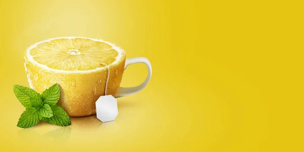 Una Tazza Sotto Forma Limone — Foto Stock