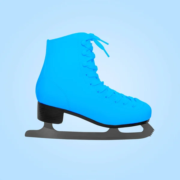 Patines Azules Para Patinaje Artístico Sobre Fondo Azul Clásico Concepto — Foto de Stock