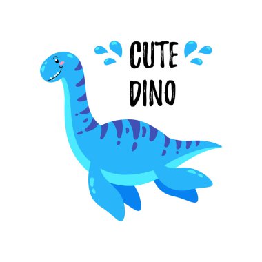 Şirin Doodle dinozor. Baskı, tasarım şablonu