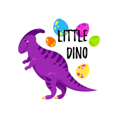 Şirin Doodle dinozor. Baskı, tasarım şablonu