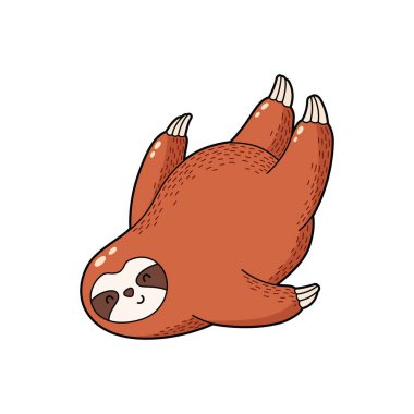 Vektör çizim. Çok güzel çizgi film tembellik. Logo simge