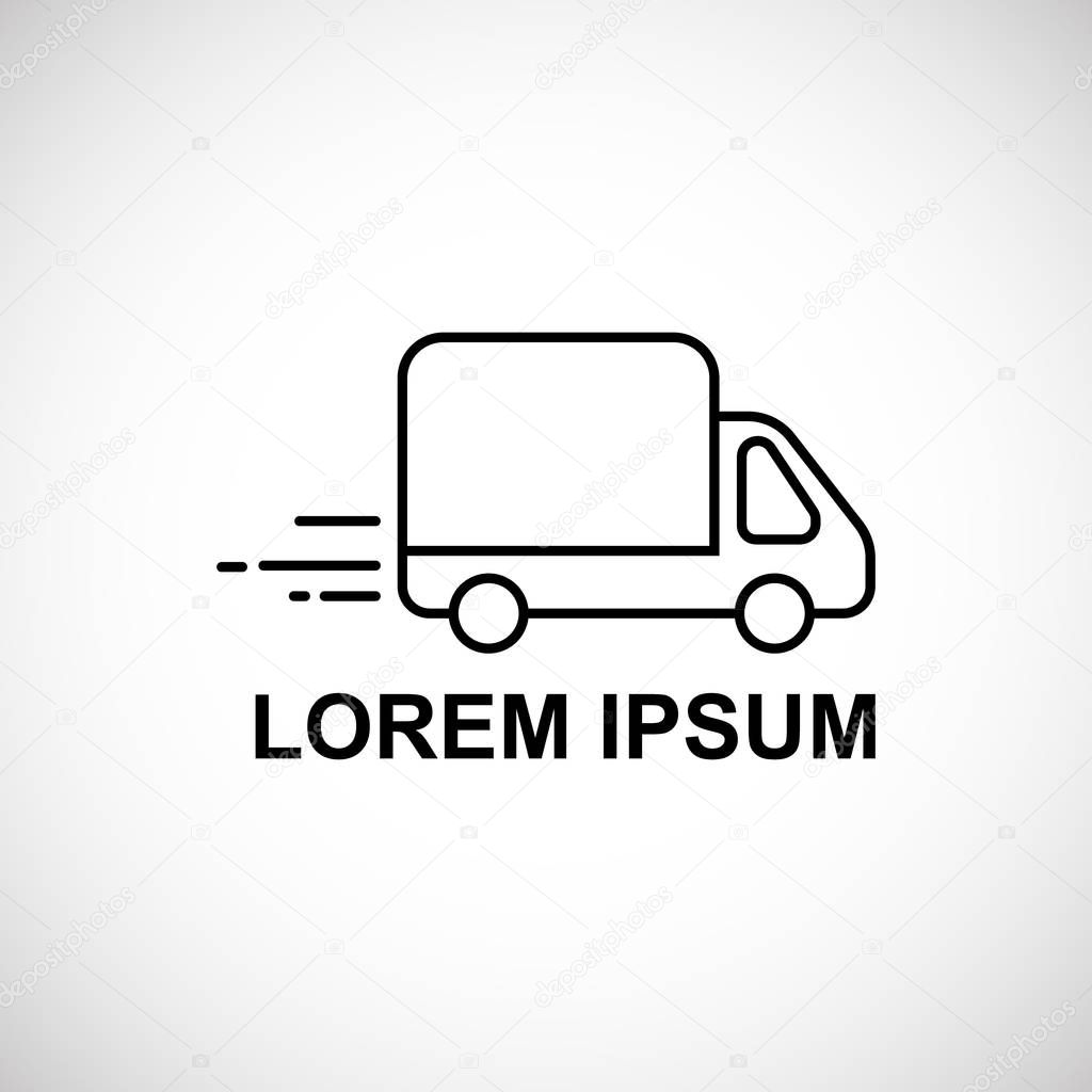 Logo template for quick delivery. Truck vector icon line art