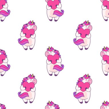 Komik karikatür sihirli tek boynuzlu at kümesi. Yama, rozet etiket.