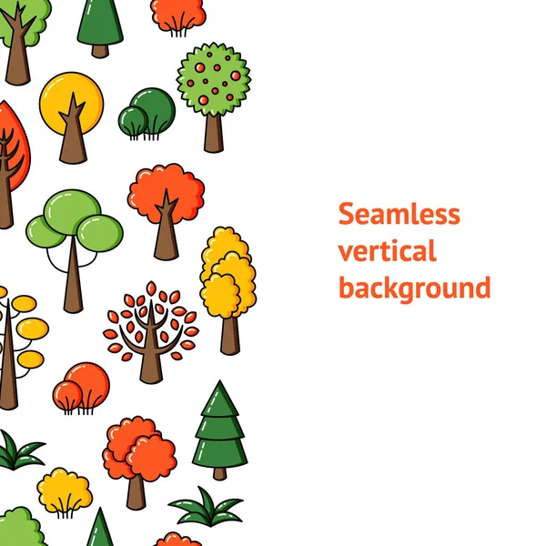 Vektör Arka Plan Seamless Modeli Ağaçlar Zemin Orman Doodle — Stok Vektör