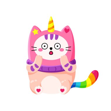 Sevimli çizgi vektör doodle kedi.