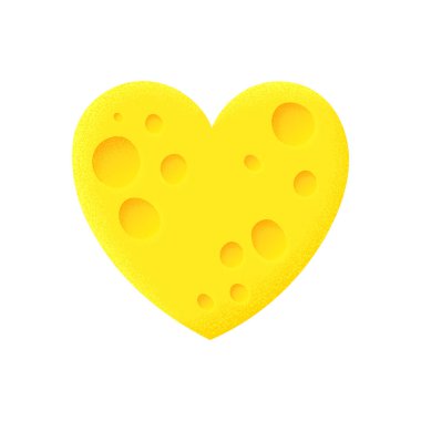 beyaz arka plan üzerinde kalp şeklinde vektör illüstrasyon peynir