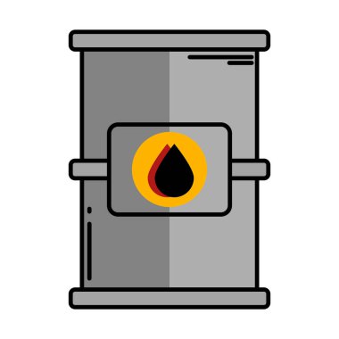 Bir kafatasının karikatür simgesi vektör çizimi, Simge Davul toksik atığı, Düz Çizim