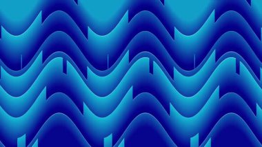 Mavi dikey çizgili çizgilerin animasyon arka planı. Soyut 3D biçim deseni sürekli yatay kaydırma hareketine sahiptir.