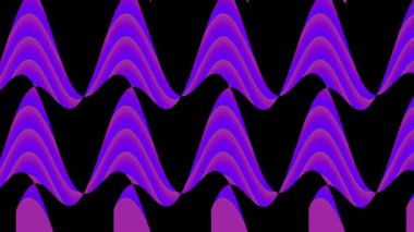 Siyah üzerine mor dalgalı çizgilerin animasyon arkaplanı. Soyut 3 boyutlu desen sürekli yukarı doğru kaydırma hareketine sahiptir.