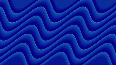Mavi dalgalı çizgilerin animasyon arka planı. Soyut 3 boyutlu desen sürekli yukarı doğru kaydırma hareketine sahiptir.