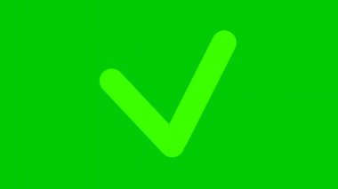 Canlandırılmış işaretleme ve çapraz işaretleme simgeleri. Krom anahtarlama uygulamaları için yeşil ekran arka planında bir yeşil tik ve bir kırmızı X sembolü sıralı olarak çizilir.