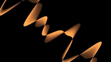 Dönen turuncu bir 3 boyutlu sarmalın animasyon arka planı. Siyah arkaplan üzerinde sürekli dalgalanan hareket ile soyut kurdele şekli.