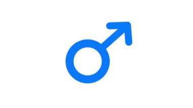 Animasyon erkek cinsiyet sembolü geçiş. Titreme etkisi olan Mavi Mars simgesi beyaz bir arkaplanda küçülür ve kaybolur. Video tanıtımları ya da outrolar için en az 2B düz grafik ögesi.