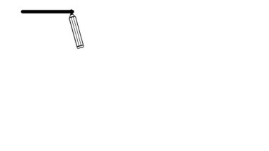 Kalem dikdörtgen bir çerçeve çizer. Minimalist siyah beyaz çizgi animasyonu. Kopya alanı olan temiz ve izole bir arkaplanda kendi kendine çizim şekli