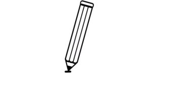 Kalem kıvrımlı bir çizgi çizer. Minimalist siyah-beyaz el yapımı animasyon. Temiz ve izole bir arkaplana kendi kendini çizme veya çizim