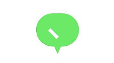 Yeşil 3D işaretleme simgesi canlandırması. Beyaz bir kene sembolü belirir