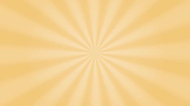 Soyut dönen radyal güneş patlaması deseni. Sarı ve bej dönüşlü ışınlar kusursuz bir döngü içinde. En düşük 2B grafik canlandırma arkaplanı