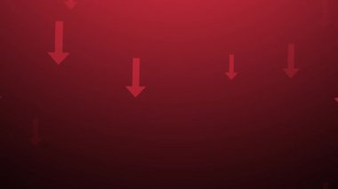 Kırmızı oklar animasyondan düşüyor. Bir kırmızı ok deseni koyu bir arkaplanda aşağı doğru yüzer.