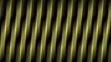 Dalgalı dikey yeşil çubukların düz döngü animasyonu. Soyut üç boyutlu sütunlar koyu arkaplanda pürüzsüz bir dalga deseni oluşturur..