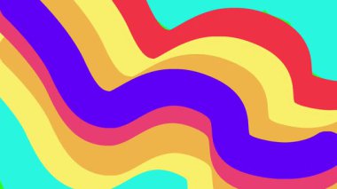 Ekran boyunca akan renkli akış çizgilerinin animasyon döngüsü. Krom anahtarı için yeşil ekran arkaplanındaki akışkan çizgi film geçişi.