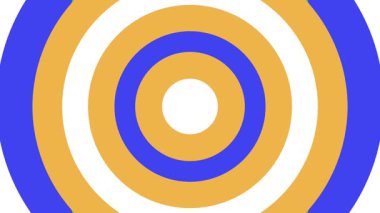 Krom anahtar için katı yeşil ekran arka planında görünen ve kaybolan mavi, turuncu ve beyaz merkezli şekillerin sarmalanmış animasyonu.