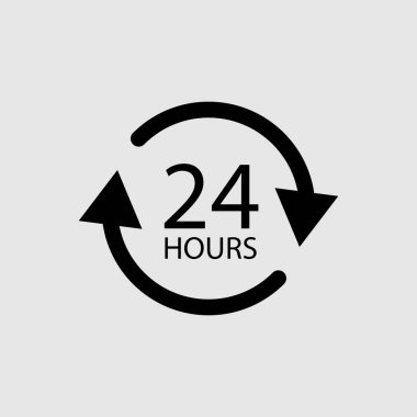 Yirmi dört saat simgesi izole vektör