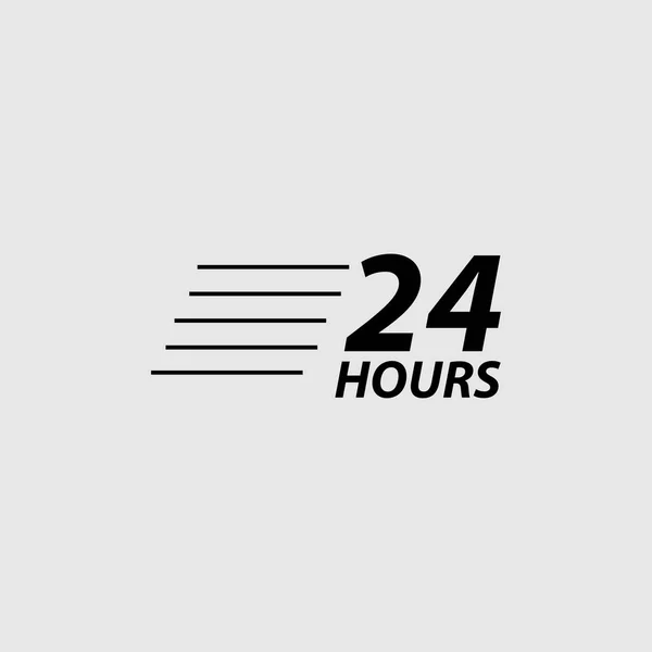 Twenty Four Hour Vector Icon Isolated — Stock Vector