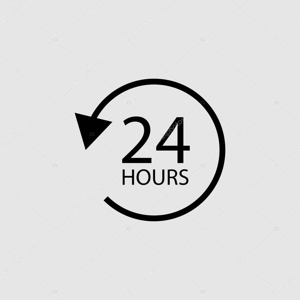 Twenty four hour icon vector isolated