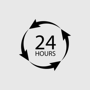 Yirmi dört saat izole işareti vektör