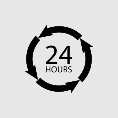 Yirmi dört saat vektör izole