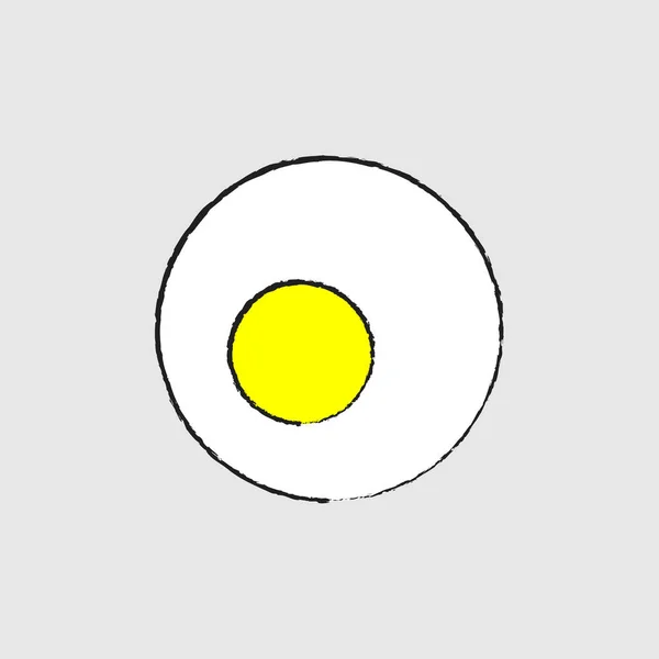 揚げ卵アイコン ベクトル デザイン — ストックベクタ