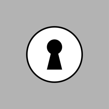 İzole anahtar deliği simge vektör tasarımı