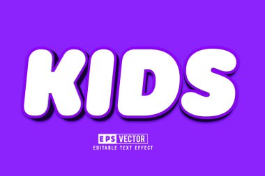 Kids EPS Vector 3d Editable Text Effect 