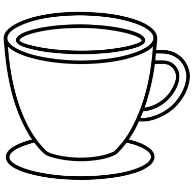 Coffee Cup Outline Line Art Coloring Page