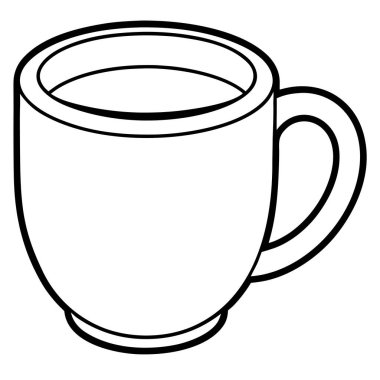 Coffee Mug Line Art Coloring Page