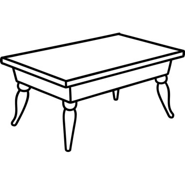 Coffee Table Line Art Coloring Page