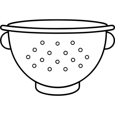 Colander Strainer Line Art Coloring Page