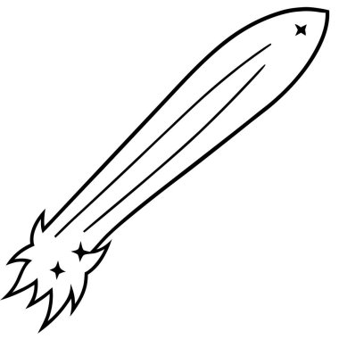Comet Trail Line Art Coloring Page