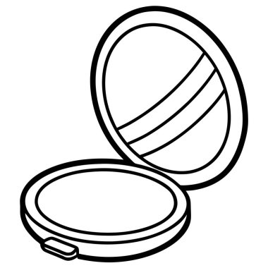 Compact Mirror Line Art Coloring Page