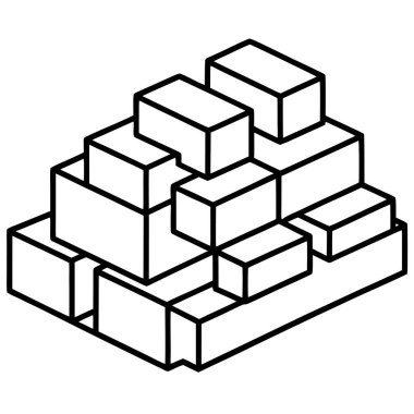 Concrete Blocks Line Art Coloring Page