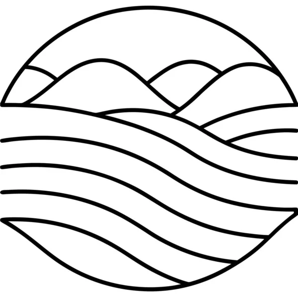 Coastal Dune Lines Pattern Line Art Coloring Page