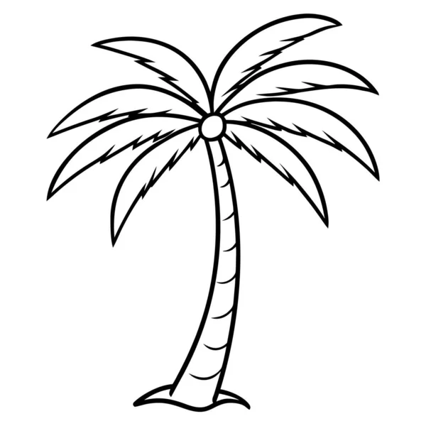 Coconut Palm Tree Line Art Coloring Page
