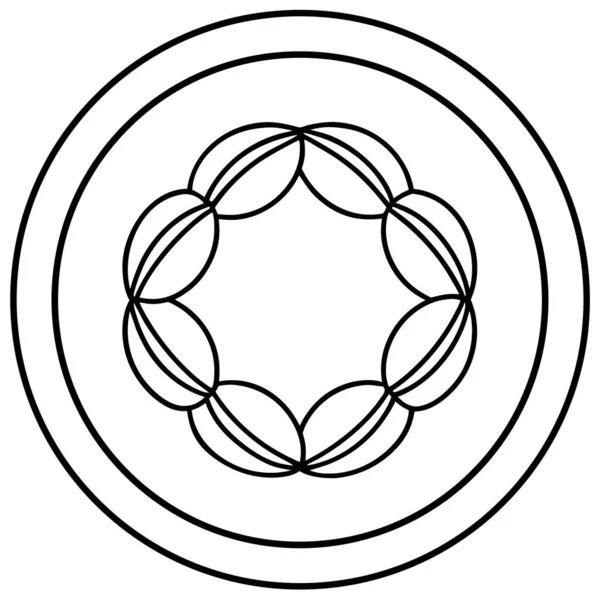 Coffee Beans Inside Decorative Circle Frame Line Art Coloring Page