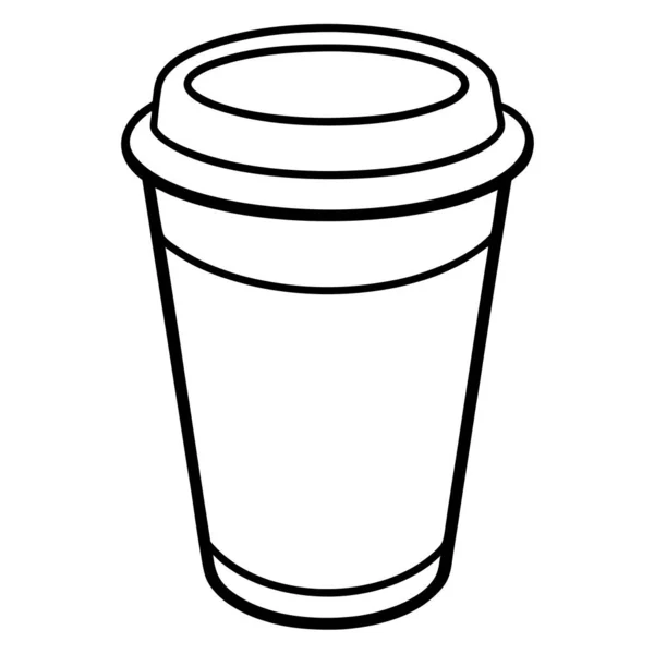Coffee Cup Line Art Coloring Page