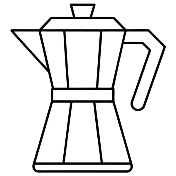 Coffee Pot Outline Line Art Coloring Page